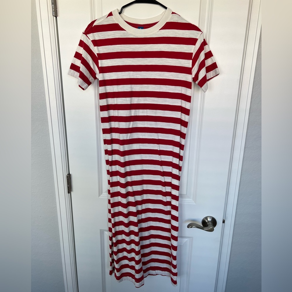 Red midi side slit dress *TALL*